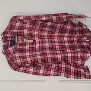 NWT AE Western Boyfriend Shirt XL red